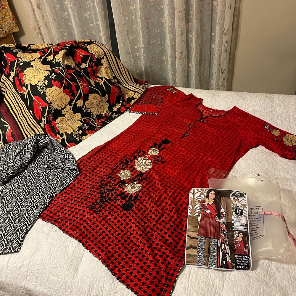 New plus size winter linen embroidered